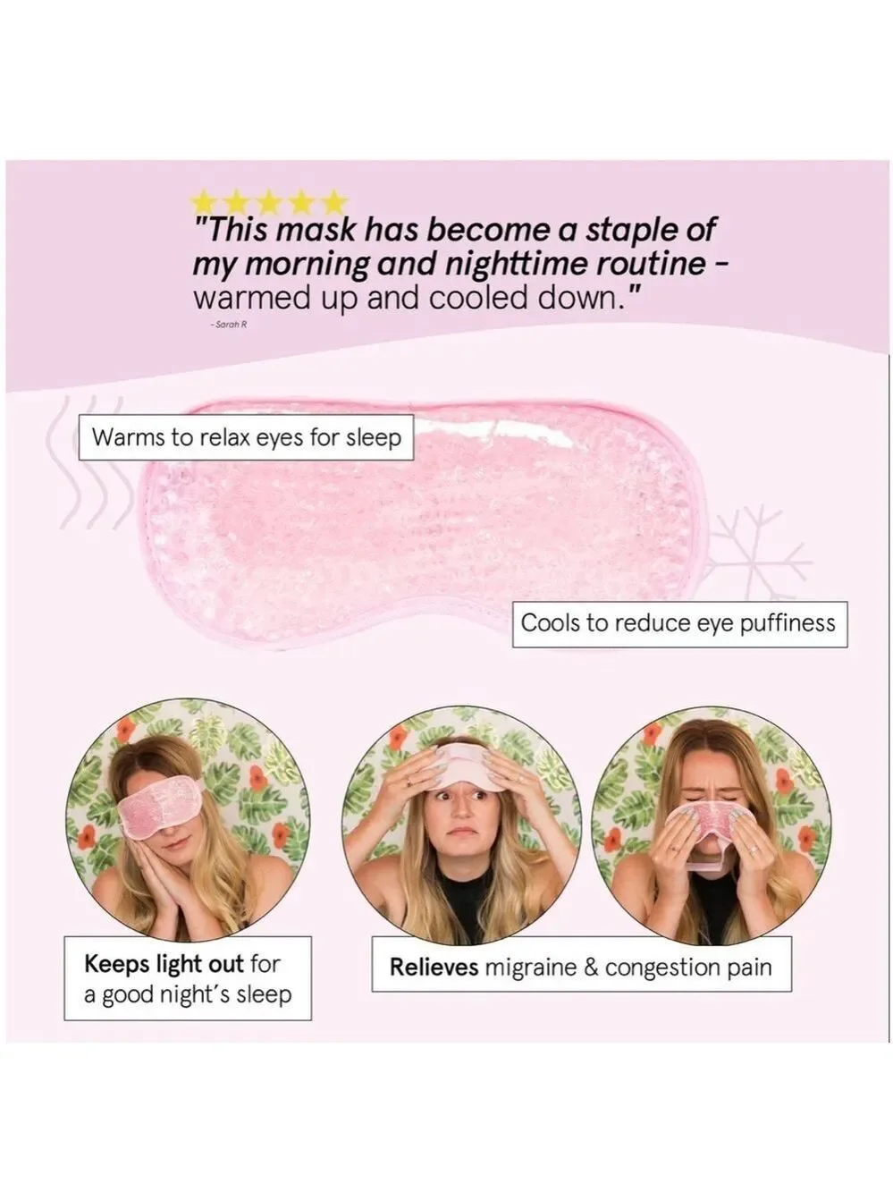 Grace & Stella Hot & Cool Gel Bead Sleep Eye Mask